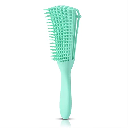 Feeke Detangling Brush Detangler Comb for Curly Hair 3a to 4c Kinky Wavy Massage comb Eliminate Knots While Exfoliating Your Scalp and Stimulate Blood (Green)