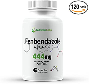 Nutrizole Labs Fenbendazol 444mg, Purity &gt;99%, Certified Third-Party Laboratory Tested, Analysis Report Included, 120 Caps