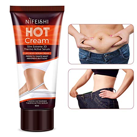 Hot Cream, Premium Cellulite Natural Slimming Firming Cream Skin Tightening Body Fat Burning Massage Gel, Cellulite Treatment Perfect for Shaping Waist Abdomen & Buttocks 60ml