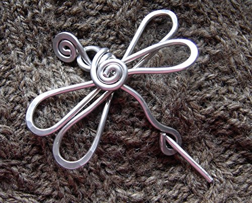 Dragonfly Aluminum Shawl Pin, Sweater Brooch, Scarf Pin