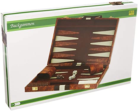 CHH Games 15 inch Backgammon Set - Brown and White