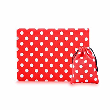 Phenas Laptop Sleeve Bag, Felt and Canvas Laptop Sleeve Bag Case Cover for All 13-13.3 Inch Laptop Notebook/Macbook Pro/Macbook Unibody/Macbook Air/Ultrabook/Chromebook, Red Dot