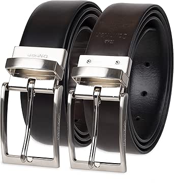 Calvin Klein Men's Two-in-One Reversible Rotative Buckle Casual Dress Belt