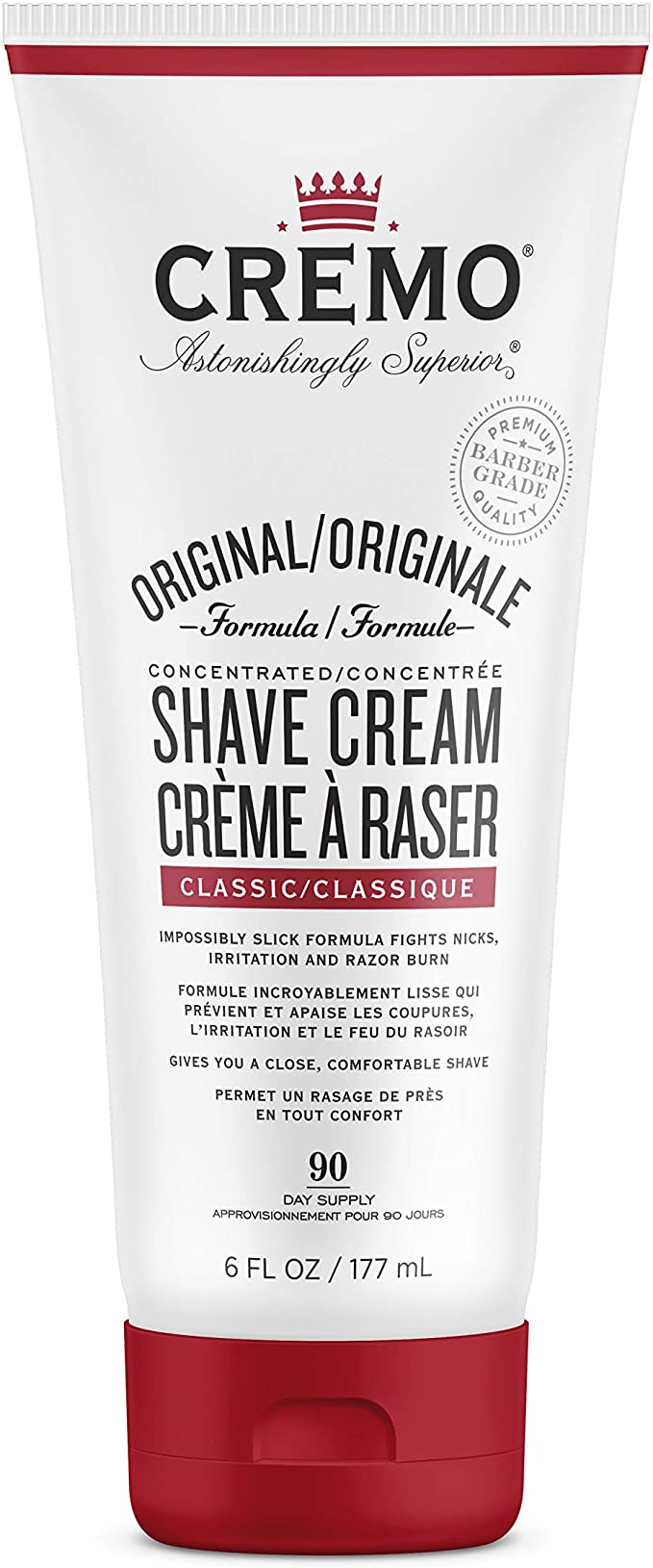 Cremo Cooling Shave Cream, smooth shaving cream fights razor burn, nicks and cuts, 6 fl oz