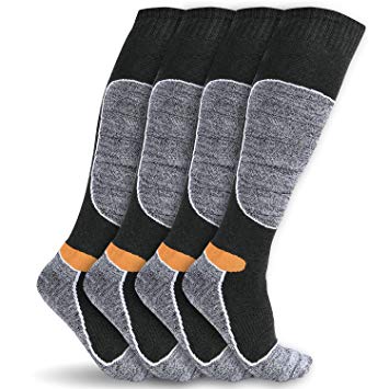 Ski Socks 2 Pairs Pack - GRM Women Thick Snow Skiing Socks,High Performance Winter Socks for Skiing Hiking Snowboard