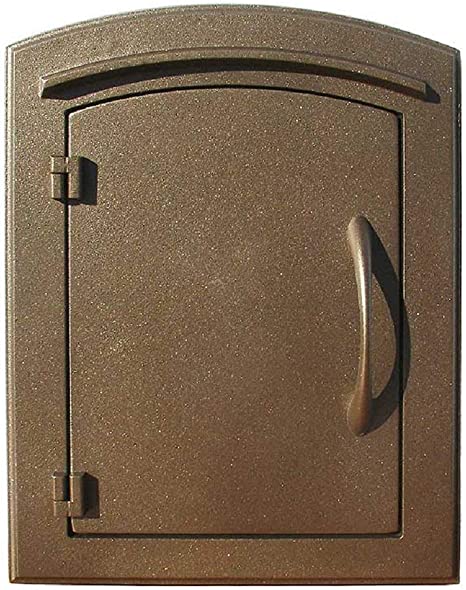 Qualarc MC-1400-BRZ Manchester Plain Door Column Mount Non-Locking Mailbox, Bronze