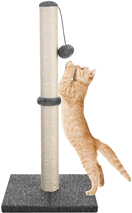 Akarden 29'' Tall Cat Scratching Post, Cat Claw Scratcher with Hanging Ball, Durable Cat Furniture wit