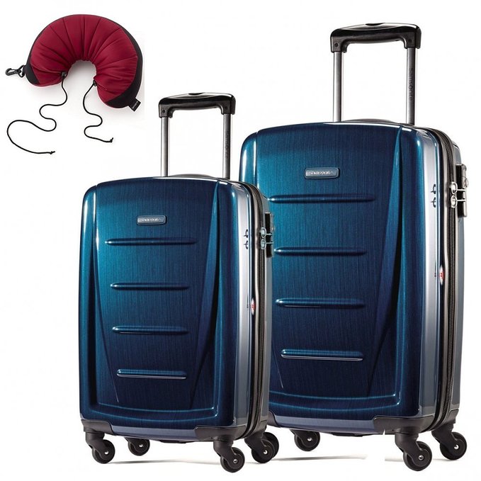 Samsonite Winfield 2 Fashion 2 Piece Set Spinner 20 and 24 With Travel Pillow