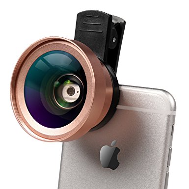 Cell Phone Camera Lens - TURATA 2 in 1 Professional HD Camera Lens Kit 0.45X Super Wide Angle & 15X Macro Lens for iPhone7 6s 6s plus 6 plus 5s & Most Smartphone, Tablet (Rose Gold)