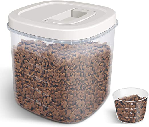 TBMax Pet Food Container for Dogs Cat Food Container with Pour Spout   Seal Buckles   BPA-Free Plastic   Airtight for Birds