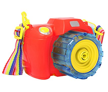 JJTGS Camera Bubble Machine-Automatic Bubble Blower for Kids-More than 500 Bubbles per Minute-Fun and Convenient(Red)