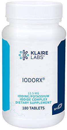 Klaire Labs IodoRx - 12.5 Milligrams High Potency Iodine/Iodide, Glaze Coated to Promote GI Comfort & No Unpleasant Taste (180 Tablets, Formerly Complementary Prescriptions)