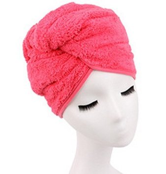 Shintop Sweet Type Dry Hair Cap Sweet Superfine Fiber Soft Towel Bath Head Wrap Turban Super Absorbent (Peachblow)