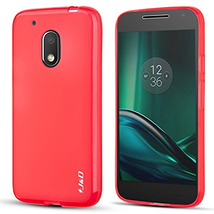 Moto G4 Play Case, J&D [Drop Protection] [Slim Cushion] [Lightweight Bumper] Shock Resistant Protective Slim Case for Moto G4 Play - Red