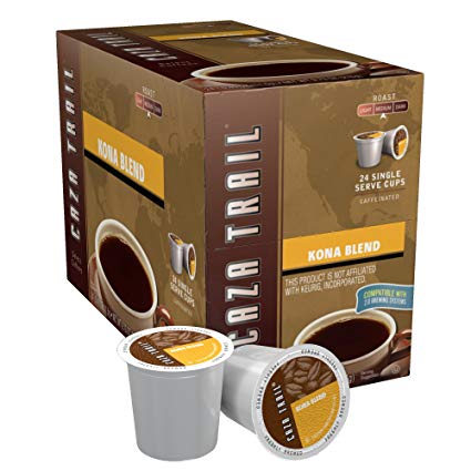 Caza Trail Coffee, Kona Blend, 24 Single Serve Cups, 9.73 Oz