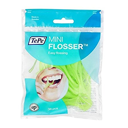 TePe MINI FLOSSERS 36 PACK - Recommended by Dentists for Best Oral Health, Healthy Mouth & Gums Between Dental Visits, Prevent Bad Breath and Periodontal Disease