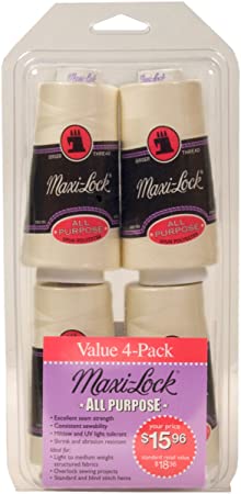 American & Efird Maxi-Lock All Purpose Value Thread Spool Pack, Eggshell