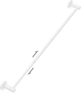 Adjustable 23.6 to 42 Inch Single Bath Towel Bar, ZUEXT Oil Rubbed White Stainless Steel Towel Holder Hanger,Wall Mount Expandable Hand Towel Rod for Bathroom Kitchen Washroom,1" Tube Towel Rail Racks