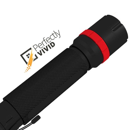 Perfectly Vivid Bright LED Tactical Flashlight With Focusing Lens - Best High Lumen Output - Waterproof - Multiple Memory Mode, Aircraft Grade Aluminum - Built To Last 100,000+ Hours! - 100% Satisfaction Guaranteed
