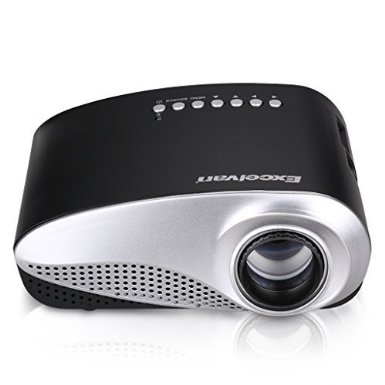 Excelvan Mini LED Multimedia Projector for iPhone 6s iPad Android Phone Home Theatre Cinema 480320 with Built-in Speakers Black