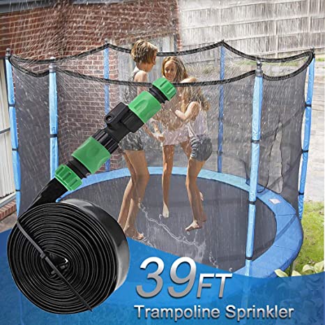 Trampoline Sprinkler,Outdoor Trampoline Waterpark Sprinkler Water Toys for Kids Backyard,Trampoline Accessories Sprinkler for Water Play,Games,and Summer Fun in Yards (39ft)