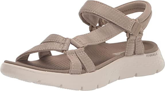 Skechers Women's GO Walk Flex Sandal-Sublime Sport, Taupe, 9