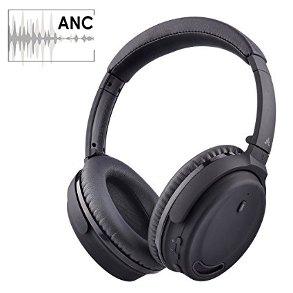 Avantree Active Noise Cancelling Bluetooth 4.1 Headphones with Mic, Wireless / Wired Super Light Comfortable Foldable Stereo ANC Over-Ear Headset for Cell Phone PC TV, Ambient Noise Reduction - ANC032