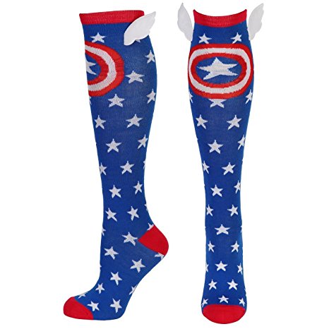 Captain America Knee High Socks with WIngs