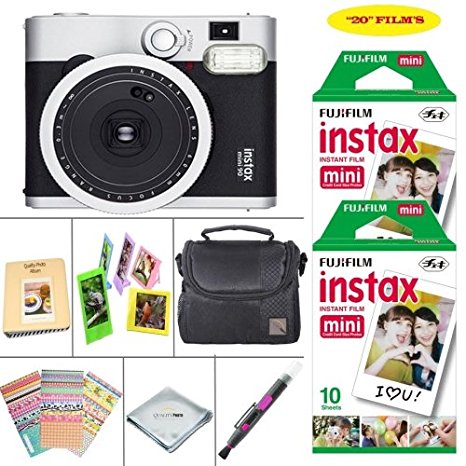 Fujifilm instax mini 90 Instant Film Camera (Neo Classic)   Fujifilm instax Film 20 Sheets   Extra Accessories Kit