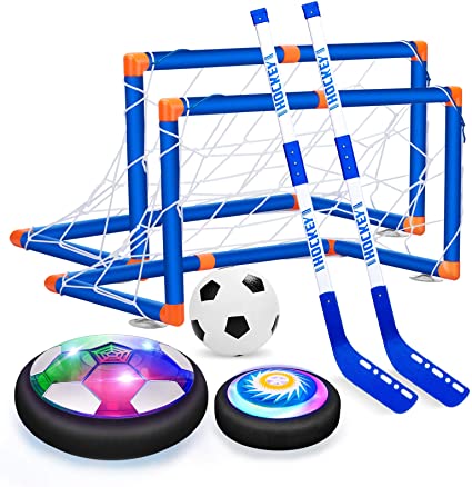 VEPOWER Kids Toys for 5 Year Old Boys Hover Hockey Soccer Ball Set, Rechargeable & Battery Floating Air Soccer Ball with Led Light, Indoor Outdoor Sport Games Toys Gifts for Boys Girls Aged 3 4 5 6 7 8-12