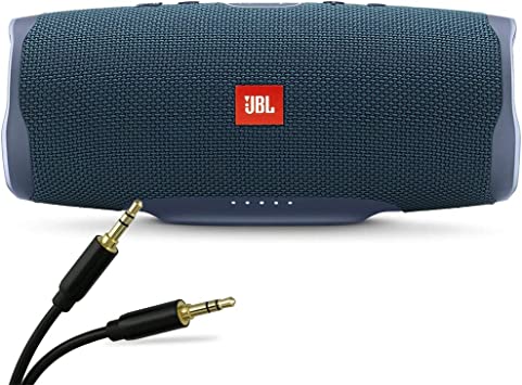 JBL Charge 4 Wireless Portable Bluetooth Waterproof Stereo Speaker Blue   AUX Audio Cable