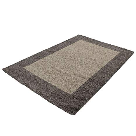 Shaggy carpets for living rooms, dining rooms or guest rooms with various colors such as black, brown, cream, green, red, mocha, purple, turquoise with 3 cm pile height and the carpets with OEKOTEX certified 1503, Size:200x290 cm, Color:Taupe