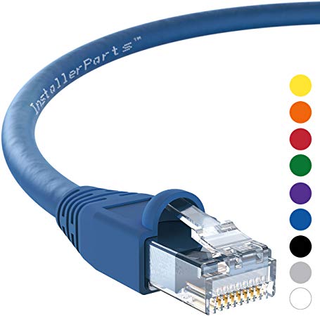 InstallerParts Ethernet Cable CAT6A Cable UTP Booted 6 FT - Blue - Professional Series - 10Gigabit/Sec Network/High Speed Internet Cable, 550MHZ