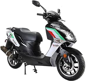 X-PRO 150cc Moped Street Gas Moped 150cc Adult Bike with 13" Aluminum Wheels! (Black)