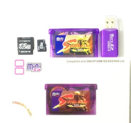 EXSEK Full Kit Mini SD to Super Card for Gameboy Advance SP Micro NDS NDSL  Mini SD Adapter  Mirco SD Card  Reader