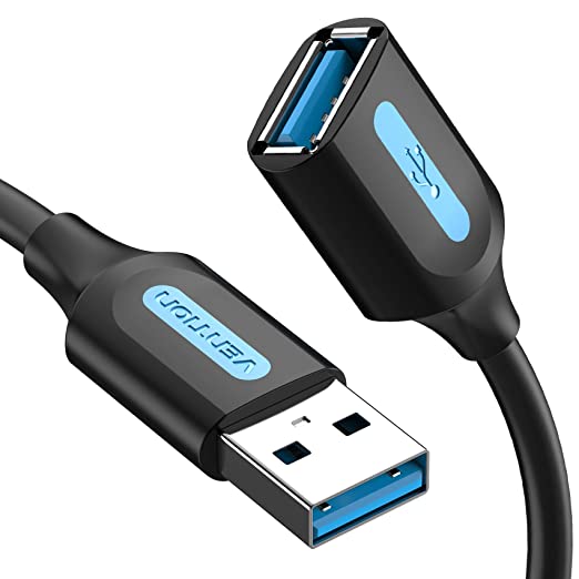 USB 3.0 Extension Cable, VENTION USB A Male to Female Cable USB Extension Lead 5Gbps Data Transfer Compatible with Keyboard,Mouse,Flash Drive,Hard Drive,Printer,Scanner,Camera (2M)