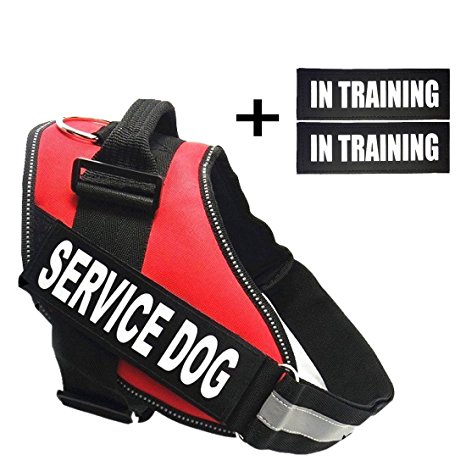 Fairwin Service Dog Vest Harness K9 No Pull Adjustable with Reflective "SERVICE DOG" Patches