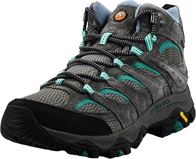 Merrell Women's Moab 3 MID WP Waterproof Hiking Shoe, Granite/Marine, 10 M