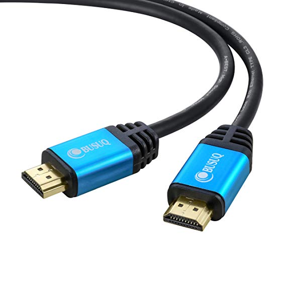 4k HDMI Cable 50ft - BUSUQ HDMI @60HZ Ready 26AWG High Speed 18Gbps - Gold Plated Connectors - Ethernet, Audio Return - Video 2160p, for HDR 1080p - Xbox Playstation PS4 PC, TV