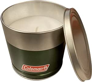 Coleman Outdoor Citronella Candle, Decorative Tin Candle for Patio, Backyard, Outdoor, Camping Candle, Tin Candle with Cover, Up to 25 hours burn time, 11oz