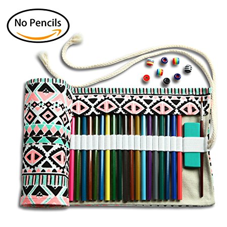 Artify 72 Colored Pencil Roll Up Canvas Wrap Pouch Holder Case| Anti-Pilling Design and Thick Canvas| Environmental-Friendly Material (Pencils are not Included)
