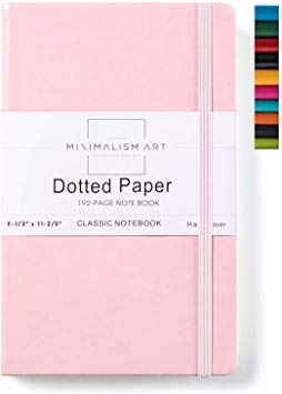 Minimalism Art, Classic Notebook Journal, A4 Size 8.3 X 11.4 inches, Pink, Dotted Grid Page, 192 Pages, Hard Cover, Fine PU Leather, Inner Pocket, Quality Paper-100gsm, Designed in San Francisco