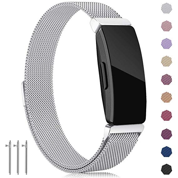 findway Compatible with Fitbit Inspire HR Bands/Inspire Band, Inspire Accessories Stainless Steel Magnet Bracelet Women Men Wristbands Strap Compatible for Fitbit Inspire & Inspire HR Fitness Tracker