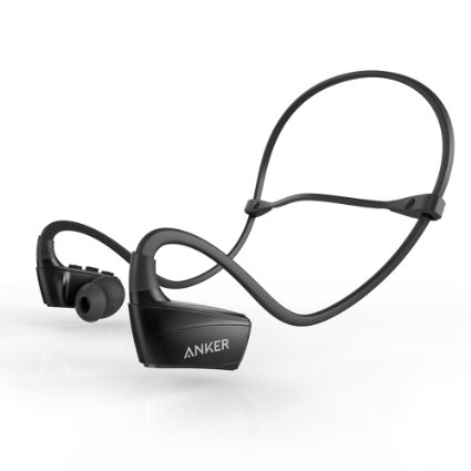 Anker NB10 Bluetooth 4.1 Sport Earbuds 12mm Audio Drivers with IPX4 Sweat-Proof Secure Fit and Adjustable Neckband for Work Out, Gym, and Running (Black)