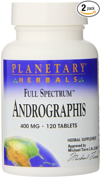 Planetary Herbals Full Spectrum Andrographis, 400 mg, Tablets , 120 tablets (Pack of 2)