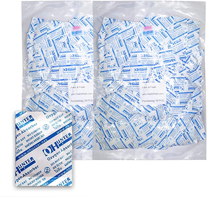 300 CC [200 Packets] Premium Oxygen Absorbers for Food Storage, Oxygen Scavengers Packets(2 Bag of 100 Packets) - ISO 9001 Certified Facility Manufactured Oxygen Absorbers