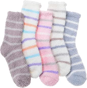 EBMORE Womens Fuzzy Socks Fleece Fluffy Cabin Plush Warm Sleep Soft Cozy Winter Adult Socks