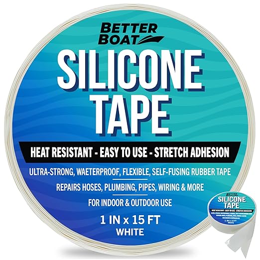 Heavy Duty Silicone Tape Plumbing Self Fusing Silicone Tape Plumbing Tape Silicone Water Pipe Rubber Tape Hose Repair Water Seal Fusion Coax Seal Electrical or Silicone Waterproof Tape for Leaks 15FT