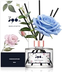 396 st. Rose Flower Reed Diffuser, Baby Powder(Also Known as Refreshing Air), 200ml(6.7oz) / Reed Diffuser Sets, Scentsy Home Fragrance, Scented Oils, Home & Bathroom Décor