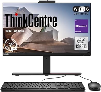 Lenovo ThinkCentre M90a Business All-in-One Desktop, 23.8" FHD IPS Screen, Intel Core i5-10500, Wi-Fi 6, 16GB RAM, 1TB SSD, 1080P Webcam, DVD-RW, DisplayPort, RJ-45, Windows 11 Pro